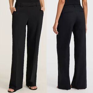 Abercrombie & Fitch Black Mid Rise Wide Leg Tailored Pants